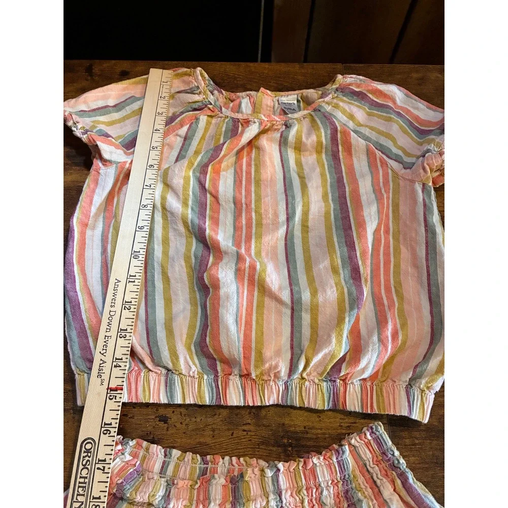 Carter's 2-Piece Skirt Set Kids 8 Multicolor Excellent Striped Boho Ruffle